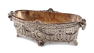 A German Silver Center Bowl, Likely Georg Roth, Hanau, 19th Century, with a conforming liner.