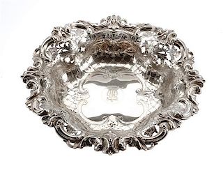 An American Silver Bowl, Frank W. Smith Silver Co., Gardner, MA, Late 19th/Early 20th Century, having a foliate and C-scroll dec