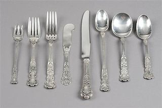 An American Silver Flatware Service, Gorham Mfg. Co., Providence, RI, Buttercup pattern, comprising: 12 luncheon knives 12 lunch