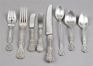 An American Silver Flatware Service, Reed & Barton, Taunton, MA, Francis I pattern, comprising: 8 dinner knives 8 dinner forks 8