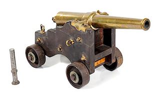 * An American Brass Signal Cannon Length 29 inches.