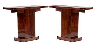 A Pair of Art Deco Style Console Tables Height 32 1/2 x width 43 x depth 15 inches.