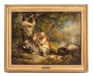 Manner of George Morland, (British, 1763-1804), Hunting Party