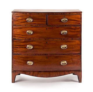 A George III Mahogany Chest of Drawers Height 41 1/2 x width 41 x depth 20 inches.