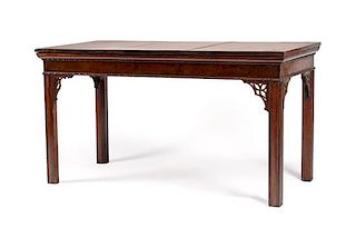 A George III Mahogany Console Table Height 32 x width 58 3/4 x depth 28 inches.
