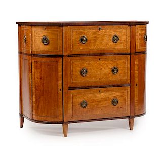 A George III Satinwood Secretary Cabinet Height 39 x width 48 x depth 23 inches.