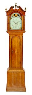 A George III Oak Tall Case Clock Height 88 1/2 inches