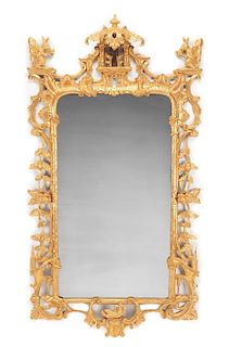 A George III Giltwood Mirror Height 66 x width 35 1/2 inches.