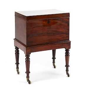 A Victorian Mahogany Cellarette Height 26 x width 18 3/4 x depth 12 1/4 inches.