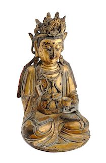 A Chinese Bronze Figure Height 10 inches.