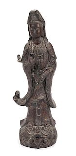 A Chinese Bronze Figure Height 39 inches.