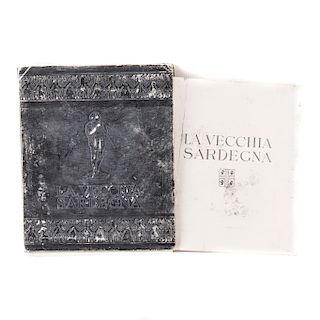 Barabino, Saiga. "La Vecchia Sardegna" Italia. Ediciones Omaggio.1934. Carpeta con reproducciones de fotografÌ_as de la Antigua CerdeÌ±a.