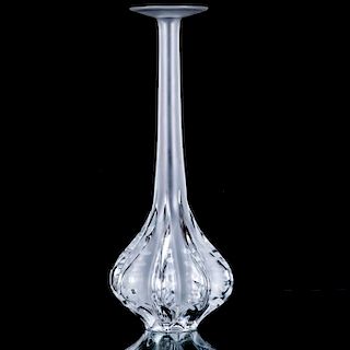 A Lalique Clear and Frosted Glass Claude Vase, 20th Century.