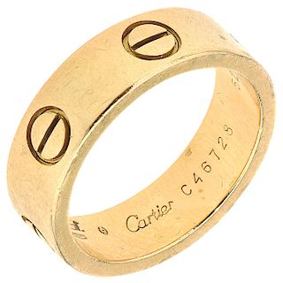 CARTIER, LOVE 18K yellow gold ring.