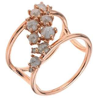 A diamond 14K rose gold ring.