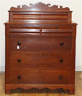 A Victorian Maple Chest of Drawers, Height 46 3/4 x width 41 x depth 19 3/4 inches.
