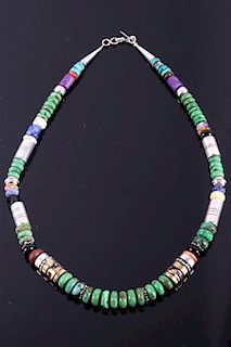 Navajo T Singer Goldcraft Multi Stone Necklace