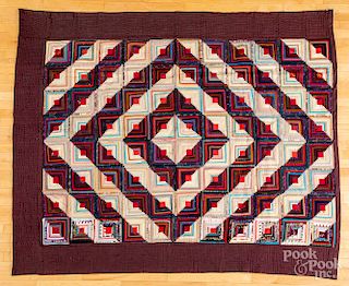 Two log cabin quilts