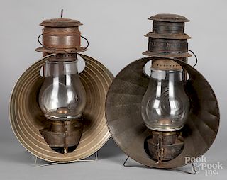 Two large Dietz tin lanterns