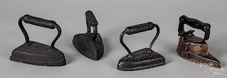 Four antique irons