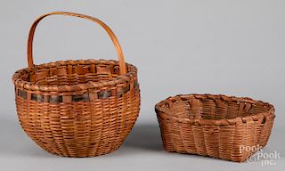 Two Native American painted baskets