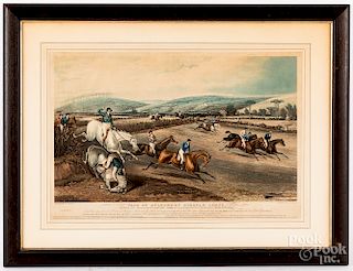 Two color horse racing lithographs