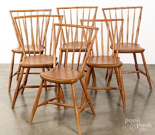 Set of six rodback Windsor chairs