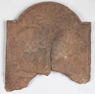 Pennsylvania cast iron fireback fragment