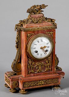 French ormolu mounted marble mantel clock