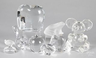 Collection of Steuben and Baccarat crystal, etc.