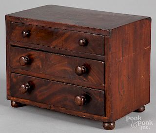 Miniature mahogany chest of drawers