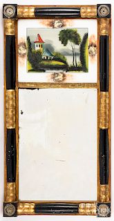 Sheraton mirror, with eglomise panel