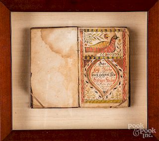 Contemporary ink and watercolor fraktur bookplate