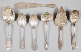 American and Continental silver serving utensils