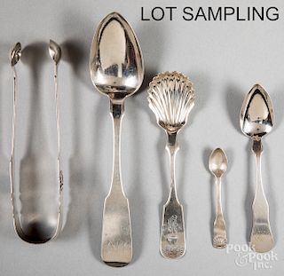 Coin silver spoons, etc.