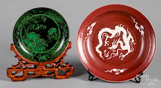 Chinese porcelain dragon bowl, etc.