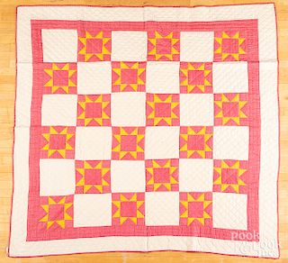 Two pieced and appliqué quilts