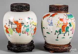 Two Chinese porcelain ginger jars