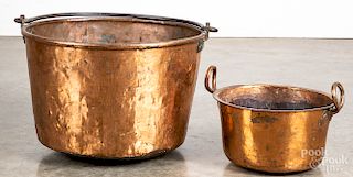Two brass kettles