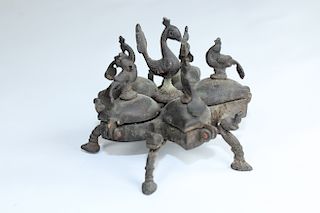 Antique Bronze Figural Vessel