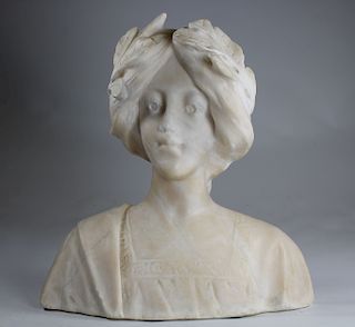 Carved Marble Bust of Diana the Huntress