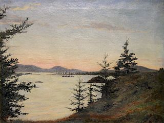 Signed, 1932 Pacific Northwest Landscape Painting