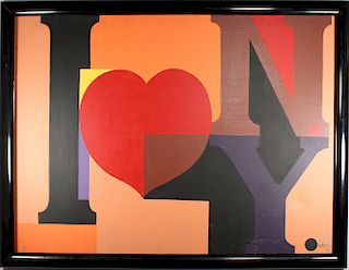 Vintage "I Love NY" Painting, Signed