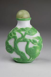 Chinese Snuff Bottle W/ Jade Stopper