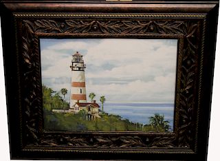 Vintage Framed Lighthouse Print