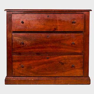 An American Pine and Walnut Chest of Drawers, 19th Century.