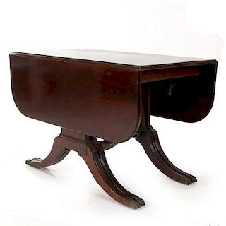 A Regency Style Mahogany Drop Leaf Dining Table, 20th Century,