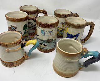 7 Paul Webb Imperial Porcelain Zanesville Mugs    