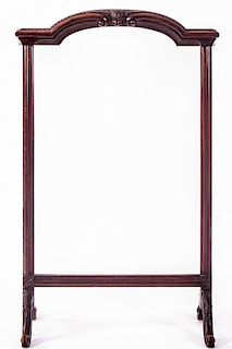 A Georgian Style Mahogany and Glass Fire Screen, 20th Century.
