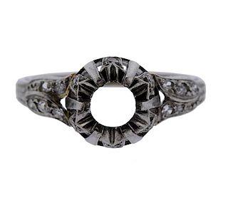 Antique Platinum Diamond Engagement Ring Mounting